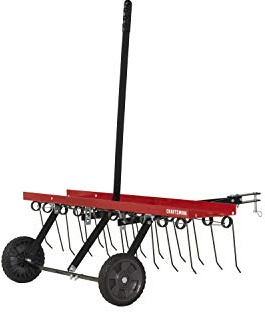 CRAFTSMAN (CMXGZBF7124315), 40-Inch Tow Behind Lawn Dethatcher, 20 Durable Spring Steel Tines Lawn dethatcher, Designed to Pull Behind Lawn and Garden Tractors, Black