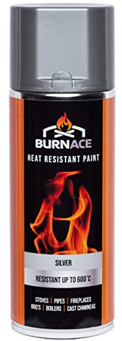 BURNACE Heat Resistant Stove Paint, BBQ's Chimenea's - Silver - 400ml