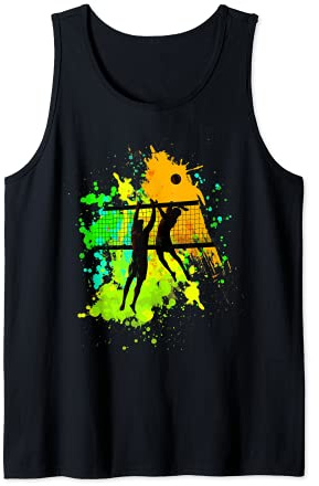 Beach volley Canotta Pallavolo Unisex Adulto Nero Manica corta Tank Top S