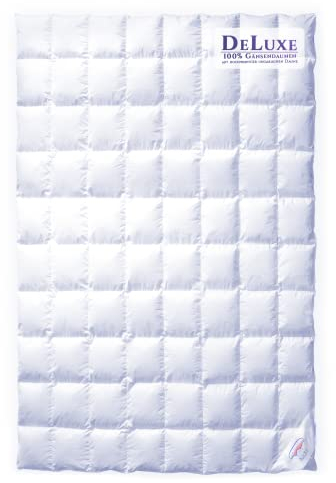 Aura® Luxus Ganzjahres Daunendecke 135 x 200 cm | Deluxe 100% Gänsendaunen, ungarische Klasse I | Oeko-TEX Standard 100 allergikergeeignet | Bettdecke für Herbst und Frühling