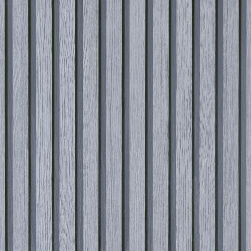 LOVADA Wood Slat Wallpaper - 17.5 x 300 Peel and Stick Contact Paper for Wall: Self Adhesive DIY Decor (Gray)