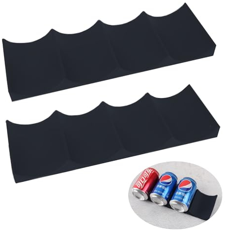 Lonimia Flaschenregal Kühlschrank, 2 Stück Kühlschrank Flaschenhalter Kühlschrank Flaschenablage Silikon Flaschenregal Getränke Organizer Kühlschrank Für Tisch Pantry Cabinet Bier (Schwarz)