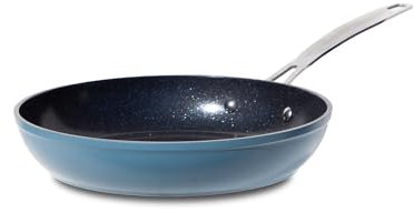 Nuwave 20CM in ceramica antiaderente blu Duralon, senza PFAS, compatibile con induzione, lavabile in lavastoviglie e in forno, manici freschi e resistente ai graffi infusa con diamante