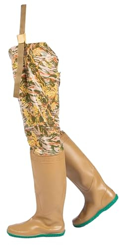 KPHYMOD Watstiefel Hüftwathose Für Damen Und Herren, wasserdichte Watstiefel Aus PVC, Verstellbare Gürtelleine Mit Schnellverschlüssen(44 EU)