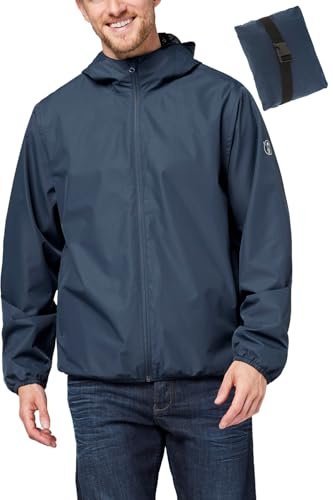 Chiemsee Regenjacke Herren wasserdicht und atmungsaktiv I Größe 2XL I Leichte Regenjacke faltbar I Funktionsjacke Logo, Kapuze & Seitentaschen I Wasserdichte Jacke Herren in 3 Farben