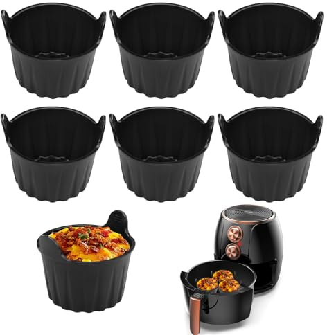 6 stycken Silikonform för luftfritös, äggform, bakformar, muffinsform silikon Luftfryer, ugn