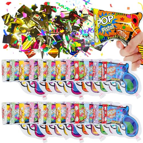 FAELNK 25 Stück Konfettikanone Party Confetti Kanone Konfettipistole Konfetti Kanone Party Popper Konfettipistolen Geeignet für Partys Karneval Geburtstage Hochzeiten Silvester Jubiläen