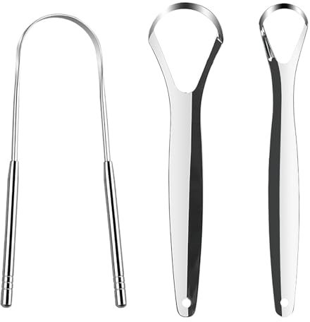 liuchanghe 3 Stück Zungenreiniger, Zungenschaber Edelstahl, Zungenreiniger für Mundpflege & Hygiene