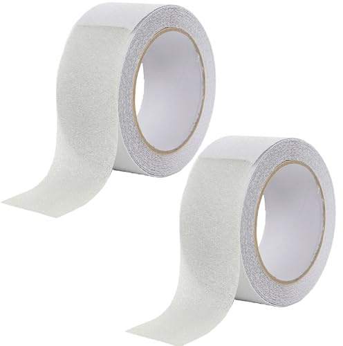 2 Rolls Rubber Grip Tape, Anti Slip Tape for Stairs, Bathroom, Tools, Non Slip Rubber Tape with Strong Adhesive, 2.5cm Width x 5m Length