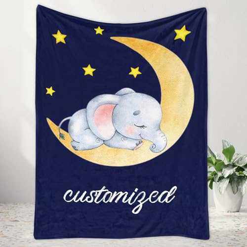 NIUBI Coperta per Neonati Personalizzata,Coperta Per Bambino Personalizzato Con Nome Neonato, Morbida e Spessa Bebè Coperta per Compleanno Natale Personalizzati Regalo