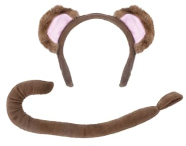 Forum Child Monkey Ears Headband &Tail Costume Accessory, One Size