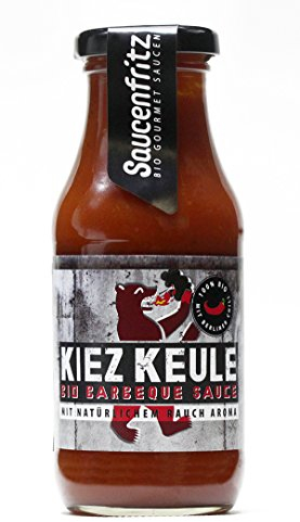Kiez Keule BBQ Gourmet Sauce 245ml - vegan | bio; Bio-Kontrollstelle: DE-ÖKO-037 | laktosefrei | glutenfrei, Bio Lebensmittel, Grillsauce, gesund kochen, Bio Sauce