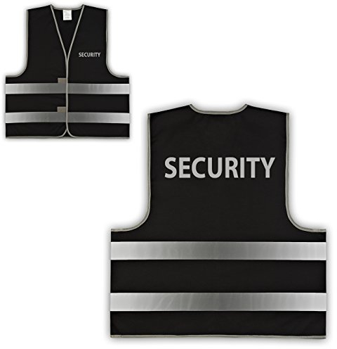 easyMesh® Signalweste Warnweste Schwarz SECURITY versch. Größen (XL/XXL (130 cm Umfang))