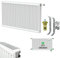 Belrad Typ 22 (Höhe x Breite) 600x1400 mm Universalheizkörper Kompakt & Ventilheizkörper Halter & Ventil - 6 Anschlüsse