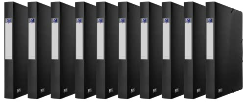Oxford Samlingsbox A4, ryggbredd 4 cm, plast, svart, 10 stycken