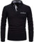 APAELEA Poloshirt Herren Langarm Baumwolle Golf T-Shirt Casual Tops,Schwarz,XL