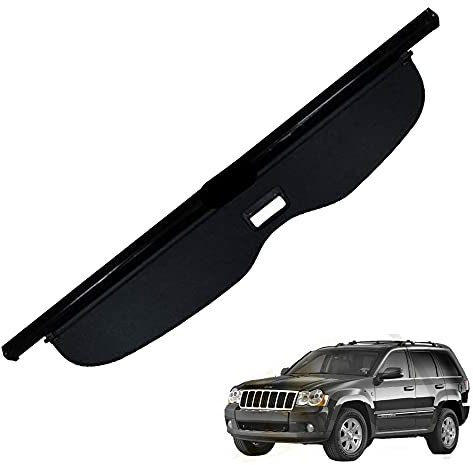 Auto Laderaumabdeckung FüR Jeep Grand Cherokee 2005 2006 2007 2008 2009 2010 Kofferraum Abdeckung Rollo Einziehbar Kofferraumabdeckung Hutablage Zum Schutz Der PrivatsphäRe Cargo Cover