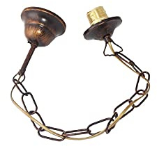 Chain for chandelier in wrought iron brown and gold with lamp holder large attachment E27 in metal spare parts chandeliers and suspensions