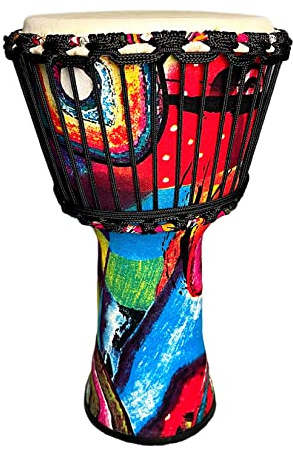 RUOSWTE 8.5 Djembe Drum, Bongo Drum, Percussion Music, Sheepskin Drum Face, Professional Tuning, Hand Drum（Abstraction）