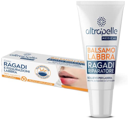 Altrapelle - Balsamo Labbra contro Ragadi e Fissurazioni - Effetto Rapido - per Labbra Secche Screpolate ed Arrossate - 8 ml - per Adulti e Bambini - Made in Italy