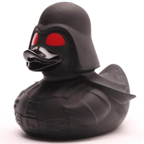 Duckshop I anatra da bagno Black Star Red Eye I paperella I L 8,5 cm – con portachiavi incluso nel set I regalo per i fan della fantascienza I Präsent Collezionista