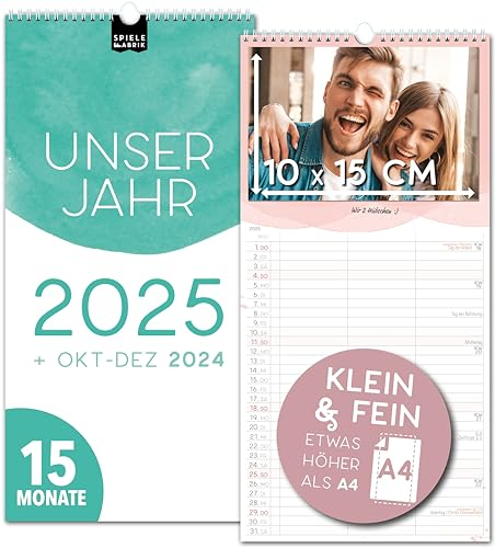 Bastelkalender 2025 Fotokalender 2025 zum Selbstgestalten Wandkalender 2025 DIY Planer für Zwei 2025 Kalender 3 Spalten 16x32,5cm Paarkalender für Paare 2025 Partnerkalender Planer 2 Personen