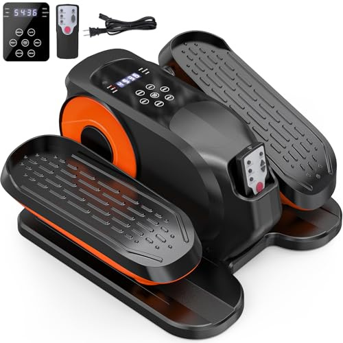 Fostoy Under Desk Elliptical Machine, Elliptical Pedal Exerciser for Home Workout, 12-Speed Adjustable Elliptical Bike for for Seniors Leg Exercise, Quiet & Portable for Home or Office Use (Orange)