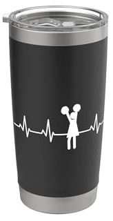 Cheerleading Stickfigures ECG Battito cardiaco Bicchiere termico in acciaio inox doppia parete