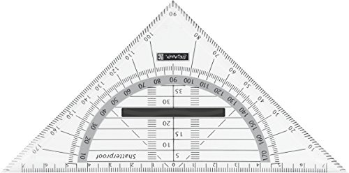 Brunnen 104975990 geometri triangel färgkod (för skola och kontor, 16 cm, okrossbar, ergonomiskt handtag) svart/onyx