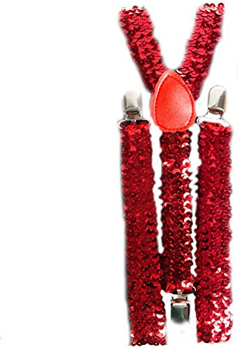 Century Novelty LeeMa Enterprises Co.. Red Sequin Suspenders, 1 