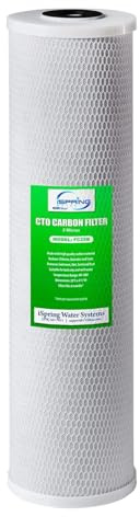 iSpring FC25B Cartuccia di Ricambio per Filtro dell'Acqua per Tutto l'Appartamento, Blocco di Carbonio CTO, 20” x 4.5”