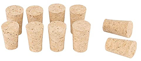 2 tipos 10 piezas corchos cónicos de corcho natural tapón de botella de vino de sellado portátil funcional reutilizable de madera para tapón de botella de vino/cerveza(For beer bottles 20 * 15 * 35)