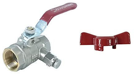 Vanne à purge poignée + papillon femelle femelle 20/27 - GARIS - V03FF-20M