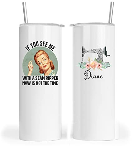 Jammin' Threads If You See Me With a Seam Ripper, Now is Not the Tiime - Funny, Personalized Quilting mugs and tumblers