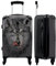 NoBoringSuitcases.com® Koffer groß Trolley Rollkoffer Reisekoffer mit 4 Rollen Fotokoffer - Wolf - Mond - Tiere - Dunkelheit - 67x43x25cm - 90 Liter