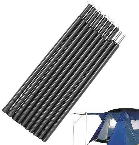 Aznever Teleskopstange Für Zelte, 10 Knoten 2M Aluminium Aufstellstange, Ultraleichte Tarpstange, Zeltstangen, Aufstellstangen Für Camping Wandern Zubehör