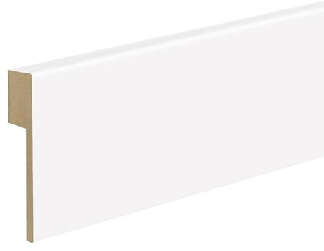 Kosche | Fliesenabdeckleiste | Topline | MDF Foliert | 16 x 100 x 2500 mm | Weiß | Sockelleiste | Fußleiste | Hochwertig | Robust | 2.5 Meter