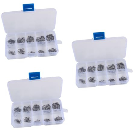 BESPORTBLE 300 Pcs Saltwater Freshwater Fishing Hooks High Carbon Steel Hooks Perforation Versatile for Bass Herring Pike Snapper and More Sturdy and