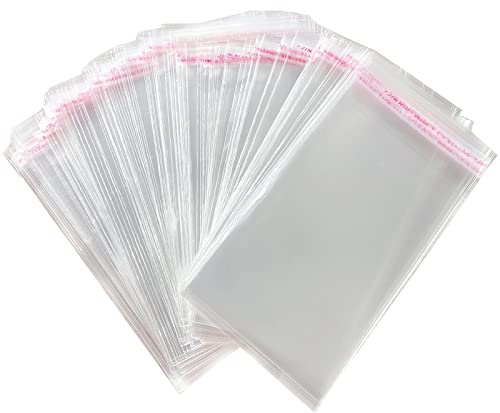 Zydiwo 200pcs Bolsas de Celofán Transparentes Plastico Bolsas de Celofan Autoadhesivas Bolsas Plastico OPP con Adhesivo para Regalos Caramelo Galletas de Boda Chocolates Bocadillos (14x22cm)