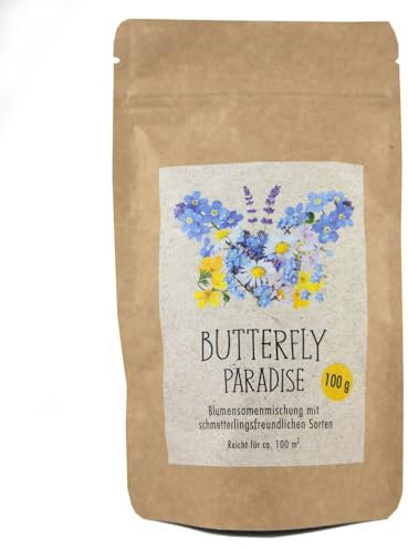 Butterfly Paradis - Mélange de graines de fleurs avec variétés de fleurs respectueuses des papillons, pour 100 m²