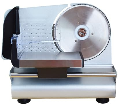 Trancheuse À Viande Électrique Coupe-Saucisse En Acier Inoxydable Lame Dentelée Universelle Épaisseur De Coupe 0-15 Mm Pour Massive Beef Pain Légumes Fruits Fournir Un Découpage Rapide Et Efficace