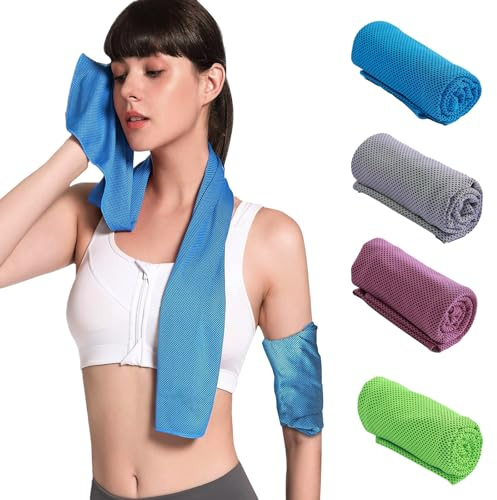 TYXHXTF 4 toallas de microfibra, toalla de gimnasio compacta y ultraligera 80 x 30 cm, toallas refrescantes, toalla de enfriamiento, para gimnasio, deporte, viaje, yoga