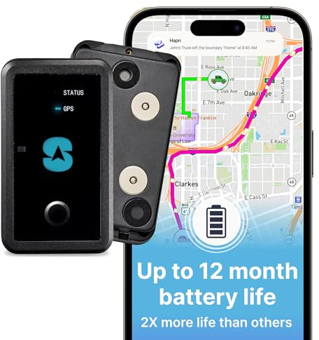 Spy Tec Atlas XL GPS Tracker w/Magnetic Mount | 12-Month Battery for Long-Term Tracking | Hidden Weatherproof GPS Tracker for Vehicles, Cars, Trailers, RV, Boats, Asset Tracking | Subscription Needed