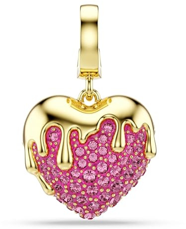 Swarovski Charm Idyllia, Taglio Round, Cuore, Rosa, Placcato color oro