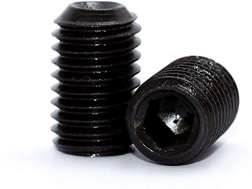 10 Stück Gewindestifte mit Ringschneide in Stahl Schwarz Madenschrauben DIN 916 M6x6