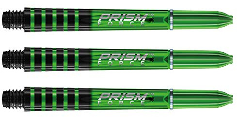 WINMAU Prism Force Vert Tiges de Fléchettes Moyennes en Polycarbonate - 1 Jeu par Paquet (3 Arbres au Total)
