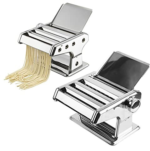 Ejoyous Manuelle Nudelmaschine, Nudelhersteller Nudelpresse 6 Einstellbare Nudelwalzeinstellungen Pastamaschine Pasta Maker für Spaghetti Nudeln Lasagne 2-4,5mm