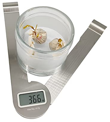 SHP Küchenwaage, digital 5KG mit LCD-Display,Digitalwaage, Briefwaage mit Edelstahl Wiegefläche, Klappbar, Flüssigkeitsmessung, hohe Präzision auf bis zu 1g, Tara-Funktion, Silber