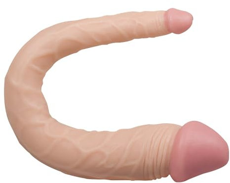 AMAZBEE Lesbische Realistischer Doppeldildo Biegsamer extra langer Biegsame Penis Analplug G Punkt Stimulator,Sex Spielzeug für Frauen Männer Paare (Flesh)