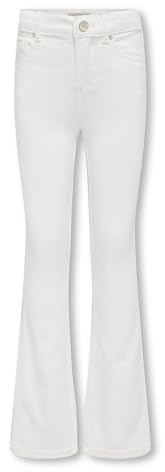 Kids Only KOGROYAL Life REG Flared PIM Noos, Jeans Fille, White,